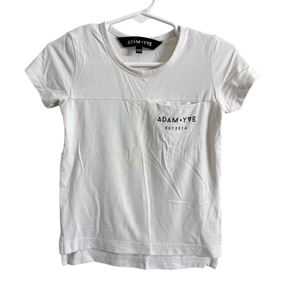 Adam + Yve White & Black Pocket T Shirt Size 6-12 Months